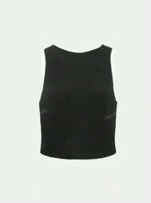 Nouveau modèle européen et américain d'été Débardeur casual en maille avec empiècement contrasté sans manches. Sophistiqué, coupe slim, polyvalent pour un usage quotidien