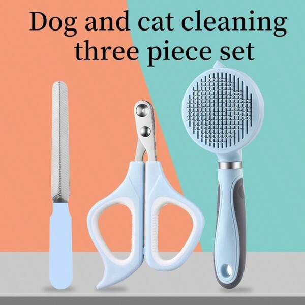 2 cores Cat/Dog Lover Presente e Dog/Cat Mom Love Pet Grooming Tool Set - Cortador de unhas de aço inoxidável, lixa de unha, Cat/Dog Lover Presente e Dog/Cat Mom Love Pet Mini escova de cerdas, ferramentas de remoção de pelos para Dog Lover e Dog Mom Loves & Cat Lover e Cat Mom Loves, adequado para filhotes, ursinhos de pelúcia e outros Cat/Dog Lover Presente e Dog/Cat Mom Love Pets