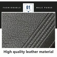 Herren Brieftasche Lederimitat kurze Reißverschluss Druckknopf Geldbörse, neuer Stil Münzbeutel