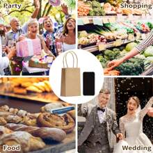 20/40pcs Kraft Paper Gift Bags, Shopping Bags, Party Bags, Party Favor Bags, Craft Tote Bags, Party Favors, Birthday Decor, Party Supplies Decor, Wedding Decor, Random Color DIY