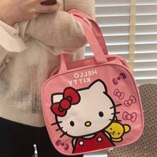 Sanrio Incredible Sanrio For Hello Kitty Insulated Lunch Bag - A Reusable Nylon Tote With Zipper Closure, Waterproof And Thermal Lunch Box Bag, Suitable For School And Camping, Food Supply Gear, A Perfect Gift For Back-To-School Season!