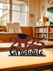 1Pc, Grad 2025 Graduation Table Centerpieces Decorations, 2025 Wooden Decorations For Graduation Party Supplies, Class Of 2025 Decorations, Congrats Grad Party Decor, Table Topper Sign, High School/College/University Graduation Party Decor Gifts Birthday