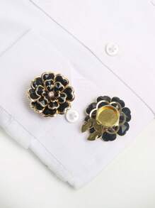 2 قطعة/مجموعة أغطية زر مريحة بشكل زهرة مكونة من 3 طبقات من الكاميليا أغطية أزرار الأكمام لأزرار القمصان، مشبك ملابس، إكسسوارات، هدية