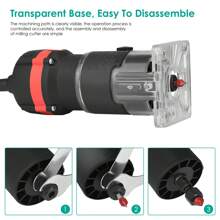 Fresadora de madera compacta, fresadora portátil de mano para carpintería con 33 000 RPM, función similar a una recortadora, viene con 15 brocas para fresadora para proyectos de carpintería de bricolaje