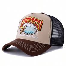 JZML 1pc Men's Letter & Eagle Embroidered Trucker Cap