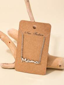 1pc Minimalist Metal Letter "Mama" Necklace, Mother's Day Gift For Mom
