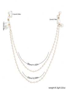 2025年新款个性化金属链身体项链，男女通用性感胸链，乳头穿孔饰品，适合派对/夜店 - 金色 - 查看 7