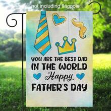 1 Piece, Happy Father's Day Garden Flag, Father's Day Holiday Porch Sign, I Love Dad Print Double Sided Yard Flag, Lawn Flag, Home Decor, Outdoor Decor, Yard Decor, Garden Decor 12 By 18 Inches Gifts Birthday Graduation