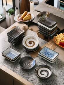 4/5pcs Ceramic Sauce Dishes, Various Colors And Shapes Available, Japanese Style Ceramic Condiment Dishes - Suitable For Soy Sauce, Vinegar, Hot Pot Dipping Sauce, Etc. - Kitchenware, Elegant Small Seasoning Bowls, Heat-Resistant, Suitable For Salad, Sushi, Fruit, Condiments, Appetizers, Suitable For Kitchen, Restaurant, Sushi Shop