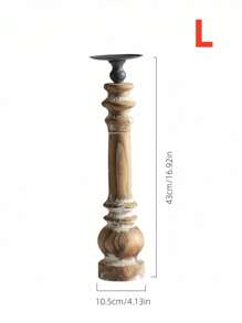 1p 美式古典风格烛台适用于客厅、餐桌、书桌、储物架、装饰照明、木制金属烛台 - 彩色 - 查看 7