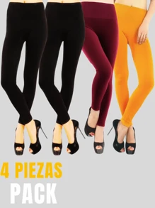 Set Of 4 Women's Thermal Stretch Leggings Mayon Tights