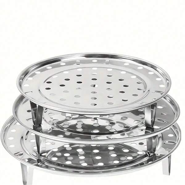 Rejilla de acero inoxidable para cocinar al vapor, insertos redondos universales para vaporera, adecuado para olla a presión, soporte para bandeja de cocina al vapor, viene con accesorios de rejilla no calentada, adecuado para utensilios de cocina del hogar