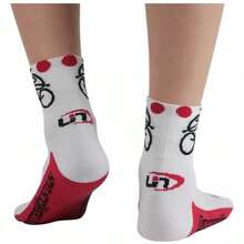 3 Pares de Calcetas Deportivas para Gimnasio y Ejercicio - Calectas Transpirables, de Alta Compresion y Resistencia para Running, Entrenamiento Intensivo, Axctividades Fisicas, Yoga y Correr, Comodidad y So;porte Todo el Dia - Rojo y blanco - Ver 4