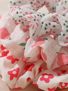 6pcs Sweet & Cute Pastel Pink Hair Scrunchies, Countryside Style Suitable For Daily Life, Vacation And Outdoor Activities