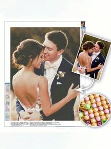 [Personnalisé] Peinture diamant 5D en kit DIY - Photo personnalisée ronde, paysage, portrait, animal de compagnie mignon, meilleur cadeau et décoration murale, convient pour anniversaire, mariage, vacances, pendaison de crémaillère
