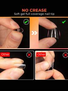 120Pcs Short Almond Nail Tips Half Matte Soft Gel Nail Tips 12 Sizes Short Almond Half Cover False Nails With Handles For Press On Nails Extension Art Home & DIY Nail Salon With Box