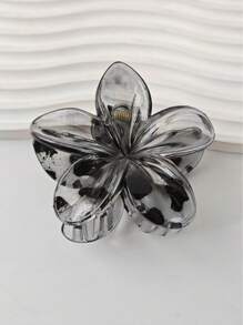 1/2/3 件女士简约焦糖色亚克力花爪夹马尾辫发饰，优雅百搭头饰，适合日常佩戴