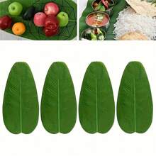 Set de 5 hojas de plátano falsas, plantas tropicales verdes sintéticas para acampar en Hawái, fiestas en la playa, reuniones en el hogar, bodas y decoración de mesa de cocina, siempre verdes