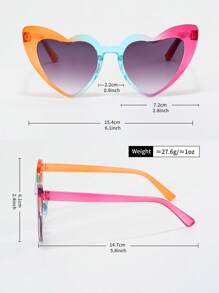 1 pieza Gafas decorativas con forma de corazón y de colores, de estilo europeo y americano para niña