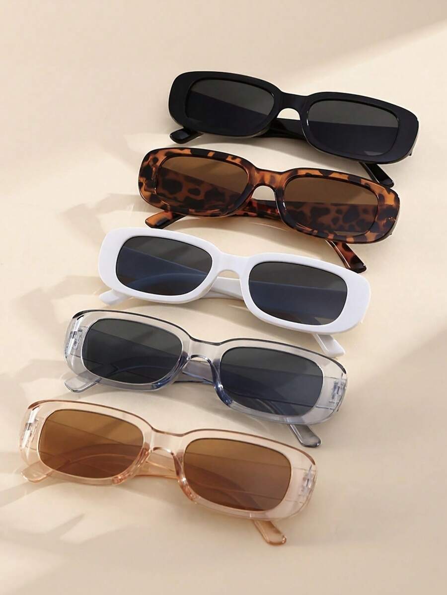 5pcs/Set Fashion Small Square Frame Personalized Streetwear Style Cute Eyeglasses For Teenagers - Multicolor - View 1