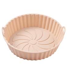 1pc Air Fryer Silicone Baking Mat, Non-Stick Reusable Round Baking Tray For Home, Easy To Clean