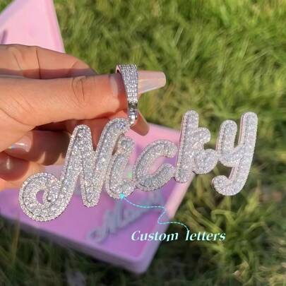 1pc Customized Mixed Case Calligraphy Letter & Number Pendant Necklace, Personalized Streetwear Jewelry For Men, Hip-Hop Style,Silver,Stylish,Colorful,Vintage,Hipster,Simple,Y2k,2000s Fashion,Custom,Personalized,Unique,Ideal Gifts For Him,Ideal Gifts For Her,Her,Boyfriend,Girlfriend,Dad,Mom,Family,Friends,For Anniversaries,For Birthdays,For Graduation,For Prom,For Party,Jewelry Women,Elegant Outfit,Chic Autumn,Delicate Romance