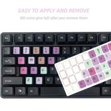 1/2pcs Universal English Keyboard Stickers, Colorful, Removable, English Keyboard Replacement Letter Stickers For Laptop, Computer, PC, And Desktop Keyboards - Easy To Apply And Remove