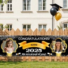 1pc Customizable Name, Portrait, Class Of 2025 Graduation Party Banner, Polyester Background Pattern Yard Banner, Personalized Text & Graphic Banner, Suitable For High School, College, Classroom, Home, Outdoor Decorations Mother's Day Graduation,Multi-Functional, ,Ornamental,Reusable,Exquisite,Stylish,High-Quality,Colorful,Modern,Custom,Personalized,Unique,Ideal Gifts For Him,Ideal Gifts For Her,Home Refresh - Multicolor - View 4
