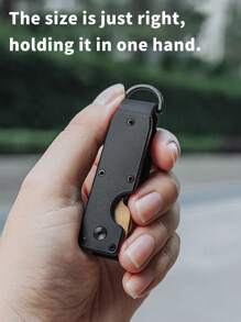 MIYIN Minimalist Key Holder - Compact Metal Key Organizer With Screwdriver, Carbon Fiber Texture, Unisex Black Key Chain, Scratch-Resistant Surface, Cool & Innovative Key Fob - Black - View 11