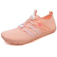 1 双女士夏季沙滩运动鞋，透气面料，橡胶鞋底，适合瑜伽和室内健身、海滩涉水和溪流徒步旅行等。 - 粉色 - 查看 20