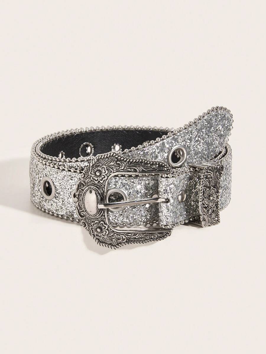 1pc Sequined Shiny Waist Belt For Women, Fashion Accessory Suitable For Carnival, Back To School, Christmas, Halloween, Daily Wear Summer, School Fall, Autumn, Halloween
