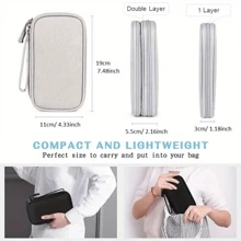 1pc Handheld Data Cable Organizer Bag, Earphones, Charger, Power Cord, Power Bank, Digital Accessories, Travel Earphone Case