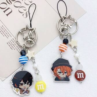 1pc/Set Acrylic Keychain, Bungou Stray Dogs Cartoon Anime Peripheral Pendant, Phone Charm, Car Key Chain, Backpack Decor, Bag Accessory, Anime Peripheral Pendant, Keychain Christmas Gift Ideas Bag Lanyards With Id Holder Car Accessories Bag Charms Car Accessories Teacher Friend Sister