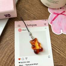 Soft Gummy Bear Phone Strap Pendant, Minimalist & Multi-Functional