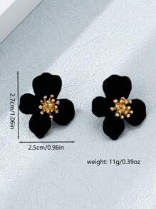 1 Paar modische Ohrringe mit Samt-Blume für Herbst/Winter, vintage minimalistischer, eleganter Stil für Frauen