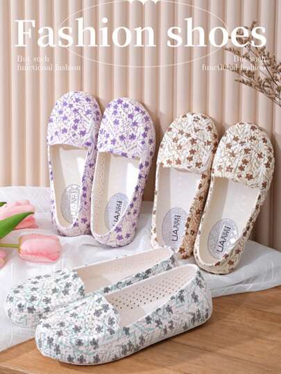 Four Season Sandals For Women Nurse Sandals, Printed Flat Shoes For Women, Working Flat Shoes For Women