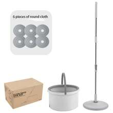 1 PC, Mop And Bucket Set. It Is A Rotatable ABS And Stainless Steel Mop, A Portable Household Floor Mop. The Microfiber Mop Comes With A Bucket. It Has A Deep Cleaning Function For Washing And Is Easy To Replace. Made Of ABS And Stainless Steel.