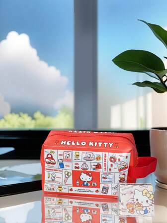 Sanrio 1 pieza Estuche de lápices grande estilo macaron de Sanrio, bolsa de papelería con estilo INS, estuche de lápices portátil de mano, bolsa cosmética, para adolescentes, oficina y útiles escolares, de vuelta a la escuela, estuche de lápices, bolsa escolar