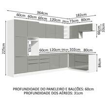 Madesa Cocina Integral Esquinero 546cm Lux Blanco/gris 05 - Blanco y Gris - Ver 3