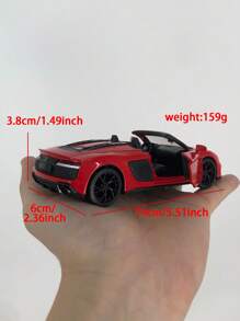 1 件 14 厘米长 x 6 厘米宽 x 3.8 厘米高，159 克锌合金外壳压铸跑车玩具，R8 SPYDER 2020 模型合金车，可开门，可滚动轮胎，适合男孩收藏的金属车模型玩具 - 彩色 - 查看 14