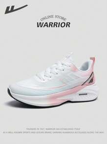WARRIOR 1 par de zapatillas de running para mujer de la nueva serie Warrior 2025, de corte bajo con cordones delanteros, color rosa, con parte superior resistente al agua, suela suave y ligera, adecuadas para correr al aire libre