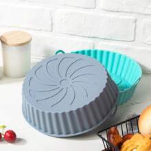 1pc Air Fryer Silicone Baking Mat, Non-Stick Reusable Round Baking Tray For Home, Easy To Clean