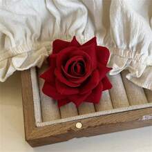 1 pièce Épingle à cheveux fleur de rose rouge réaliste, pince élégante pour la frange latérale, accessoire décoratif pour les cheveux en forme de pince, barrettes pour les cheveux - Multicolore - Voir 13