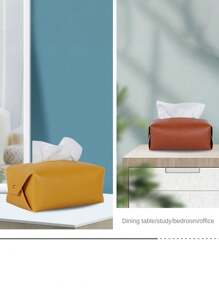 1pc Pink Leather Tissue Box, Lightweight Luxury PU Leather Tissue Holder For Home, Living Room, Car, Coffee Table, Dining Room Tabletop For Home Kitchen Bedroom Living Room Dining Room, Home Decoration Accessories, Decorative Box, Women Wedding Gift, Summer Travel Holiday Festival Must-Have