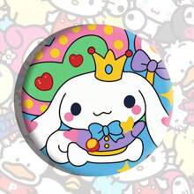 Sanrio 1 pièce Insigne à bulles des personnages Sanrio, broche dessin animé en alliage d'étain de 5,8 cm, accessoire