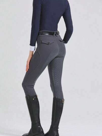 高弹力、贴身全硅胶女式马术裤、舒适骑马裤、马术装备