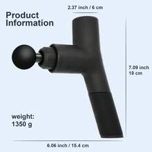 Advanced Rechargeable Handheld Deep Tissue Massage Gun: Electric Muscle Massager With High-Intensity Percussion Therapy - Comprehensive Pain Relief With 4 Interchangeable Attachments And 6 Adjustable Speed Settings - Black - View 5