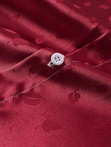 男士休闲提花短袖衬衫，春夏 - 紅色 - 查看 5