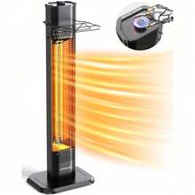 Fan Heater, 1500W 36inch Indoor Heater  With 3 Heating Levels, Tip-Over & Overheat Protection, IPX5 Waterproof Tower Space Heater For Patio Backyard Garage Restaurant Home /Portable Electric Heater