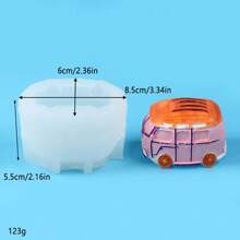 1 件有趣的卡通汽车形状硅胶模具，具有创意设计